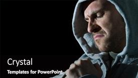  Presentation with fight - Beautiful slide set featuring hooded-man-prepares backdrop and a black colored foreground