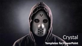  Presentation with mask - PPT layouts having hooded-maniac-or-criminal background and a wine colored foreground