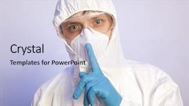  Presentation with hazard - Slides with hooded suit for bio-hazard background and a sky blue colored foreground