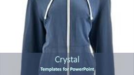  Presentation with mannequin - Amazing PPT theme having hooded-sweatshirt-with-zipper backdrop and a ocean colored foreground