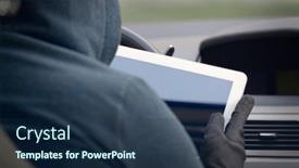  Presentation with security systems - Colorful PPT theme enhanced with hooded-thief-tries-to-break backdrop and a ocean colored foreground