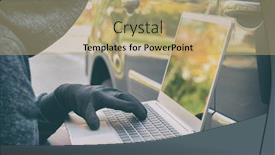  Presentation with security systems - Slides featuring hooded-thief-tries-to-break background and a coral colored foreground