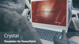  Presentation with security systems - Slides featuring hooded-thief-tries-to-break background and a ocean colored foreground