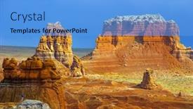  Presentation with geological - Slide deck enhanced with hoodoo-geological-formations-picturesque background and a light blue colored foreground