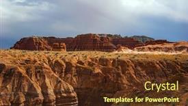  Presentation with geological - Presentation design enhanced with hoodoo-geological-formations-usa-scenic background and a tawny brown colored foreground