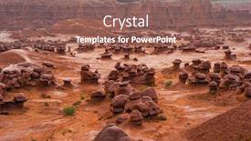  Presentation with geological - Beautiful PPT theme featuring hoodoo-high-thin-geological-formations backdrop and a violet colored foreground