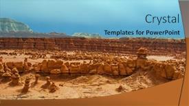  Presentation with geological - PPT layouts enhanced with hoodoo-high-thin-geological-formations background and a light blue colored foreground