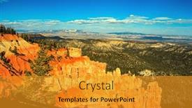  Presentation with look - Presentation theme consisting of hoodoos-that-look-like-spiers background and a gold colored foreground