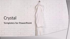  Presentation with brick wall - Theme featuring hook - bathrobe hanging on brick wall background and a sky blue colored foreground