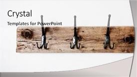  Presentation with empty - Cool new PPT theme with hook - empty wooden towel rack backdrop and a white colored foreground