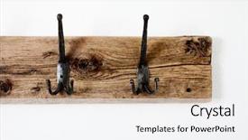  Presentation with flowers on white wooden - Beautiful slide set featuring hook - empty wooden towel rack backdrop and a sky blue colored foreground