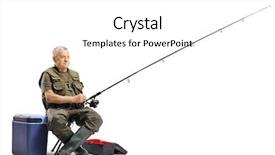  Presentation with fisherman - Colorful theme enhanced with hook - fisherman sitting on a chair backdrop and a white colored foreground