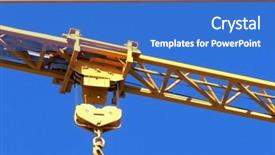  Presentation with crane hook - Colorful theme enhanced with hook of a construction crane against a blue sky backdrop and a teal colored foreground
