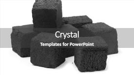  Presentation with hookah - Presentation theme featuring hookah - group of charcoal cubes isolated background and a dark gray colored foreground