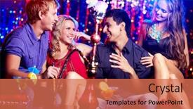  Presentation with happy image - Slides consisting of hookah - image of two happy couples background and a coral colored foreground