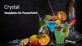  Presentation with cocktail party - Cool new PPT layouts with hookah-and-cocktails-set-glasses backdrop and a black colored foreground
