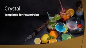  Presentation with beverages - Slide set consisting of hookah-and-cocktails-set-glasses background and a black colored foreground