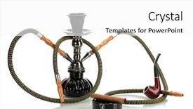  Presentation with hookah - Cool new presentation theme with hookah cigar and pipe isolated backdrop and a white colored foreground