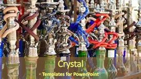  Presentation with hookah - Slides consisting of hookah in souvenir shop background and a tawny brown colored foreground