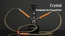  Presentation with hookah - Audience pleasing PPT theme consisting of hookah-isolated-on-black-background backdrop and a dark gray colored foreground