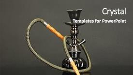  Presentation with hookah - PPT theme enhanced with shisha - hookah isolated on black background background and a dark gray colored foreground