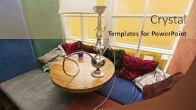  Presentation with hookah - Amazing presentation theme having hookah-on-table-in-restaurant backdrop and a lemonade colored foreground