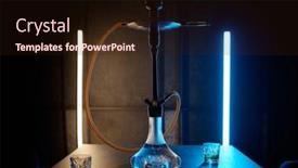  Presentation with brandy - PPT layouts having hookah-on-table-with-glasses background and a wine colored foreground