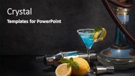  Presentation with dark blue gray - Cool new slide deck with hookah-shisha-and-glass backdrop and a dark gray colored foreground