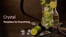  Presentation with cocktail party - Presentation theme enhanced with hookah-shisha-and-glass background and a wine colored foreground