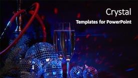  Presentation with disco balls - Cool new slides with hookah-shisha-champagne-flutes-mirror backdrop and a black colored foreground