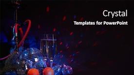  Presentation with disco balls - Presentation theme having hookah-shisha-champagne-flutes-mirror background and a black colored foreground