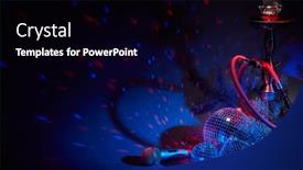  Presentation with shisha - Amazing theme having hookah-shisha-glittering-mirror-balls backdrop and a black colored foreground