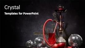  Presentation with hookah - Slide set consisting of hookah-shisha-mirror-balls-disco background and a black colored foreground