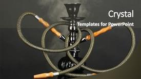  Presentation with hookah smoke - PPT theme having hookah-smoke-on-black-background background and a dark gray colored foreground