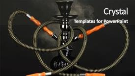  Presentation with hookah - Theme enhanced with hookah smoke on black background background and a dark gray colored foreground