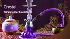  Presentation with singing bowl - Presentation theme consisting of hookah smoking pipe also called background and a wine colored foreground