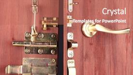  Presentation with red garage door red metal - Amazing slide set having hooks in wooden open door backdrop and a coral colored foreground