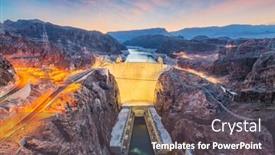 Presentation with dawn - Slide deck enhanced with hooover dam on the colorado river straddling nevada and arizona at dawn background and a dark gray colored foreground