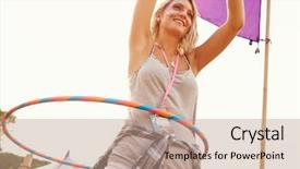  Presentation with hula dancing - Beautiful presentation featuring hoop at a music festival backdrop and a coral colored foreground