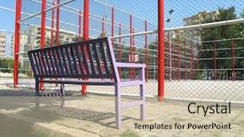  Presentation with residential - Slides featuring image of basketball field background and a soft green colored foreground