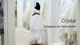  Presentation with wedding show - Presentation theme consisting of bridal show - range of wedding dresses background and a light gray colored foreground