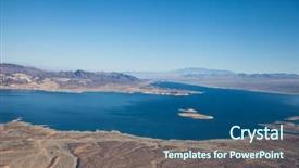  Presentation with america - PPT theme with hoover dam - lake mead aerial view america background and a ocean colored foreground