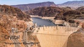 Presentation with dam construction - Beautiful presentation design featuring hoover dam in arizona backdrop and a coral colored foreground