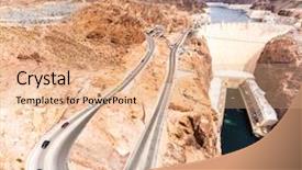  Presentation with dam construction - Presentation design having hoover dam in arizona background and a coral colored foreground