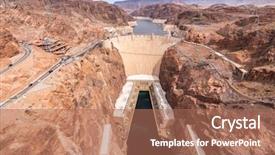  Presentation with dam construction - Colorful presentation theme enhanced with hoover dam in arizona backdrop and a coral colored foreground