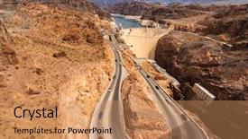  Presentation with dam construction - Cool new slides with hoover dam in arizona backdrop and a coral colored foreground