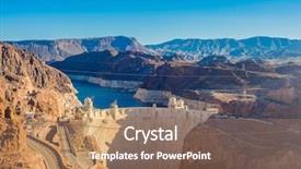  Presentation with dam construction - PPT layouts featuring hoover dam in nevada usa background and a coral colored foreground