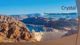  Presentation with dam construction - PPT theme having hoover dam in nevada usa background and a teal colored foreground
