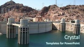  Presentation with dam - PPT theme having hoover dam background and a ocean colored foreground
