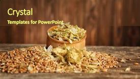  Presentation with prebiotics probiotics a wooden - Slide deck featuring hop in bowl and barley background and a tawny brown colored foreground